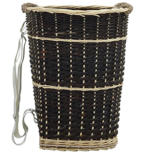 Vetnasa Cesto para leña con correas transporte sauce natural 50x44x58cm Casa y jardín, Accesorios para hornos de leña y chimeneas, Bolsas y soportes de leña Marrón 3 KG