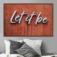 Framed Canvas Wall Art Word Panels 3D Fun Industrial Inspirational Metallic Multicolor Pop Art Typography - 16x24 inches