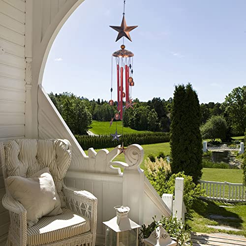 Star Wind Chimes Copper Stars Wind Chime Garden Windchimes Decorations With Hook Indoor Outdoor Wind Chimes #TOP3