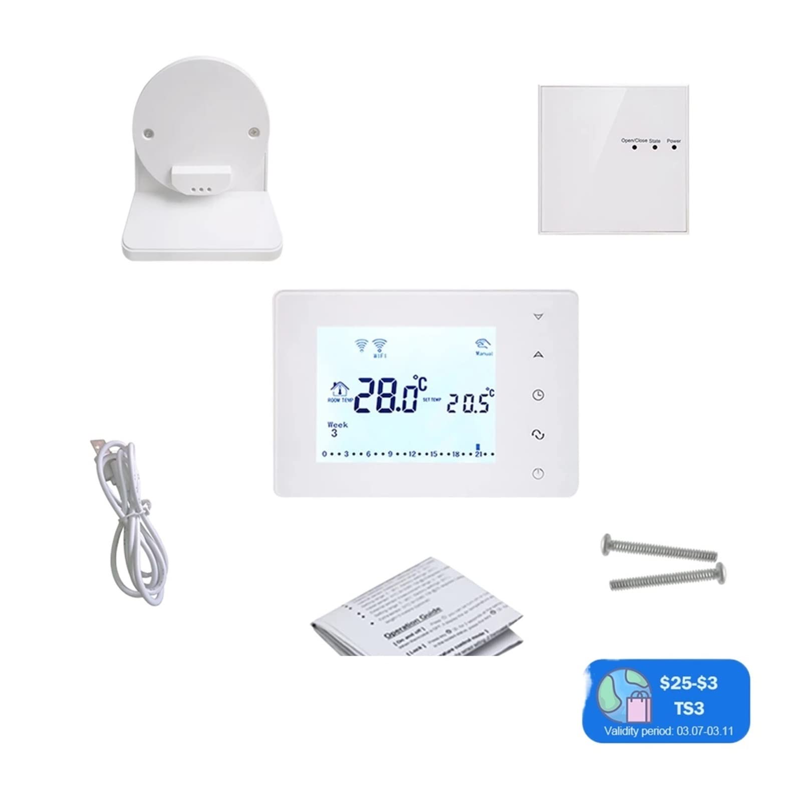 Cyfrowy higrometr termometr wewnętrzny Bezprzewodowy Rf. WIFI Smart Termostat do regulatora temperatury kotła gazowego Usb. Postępowanie z zasilaniem Z wyświetlaczem LCD