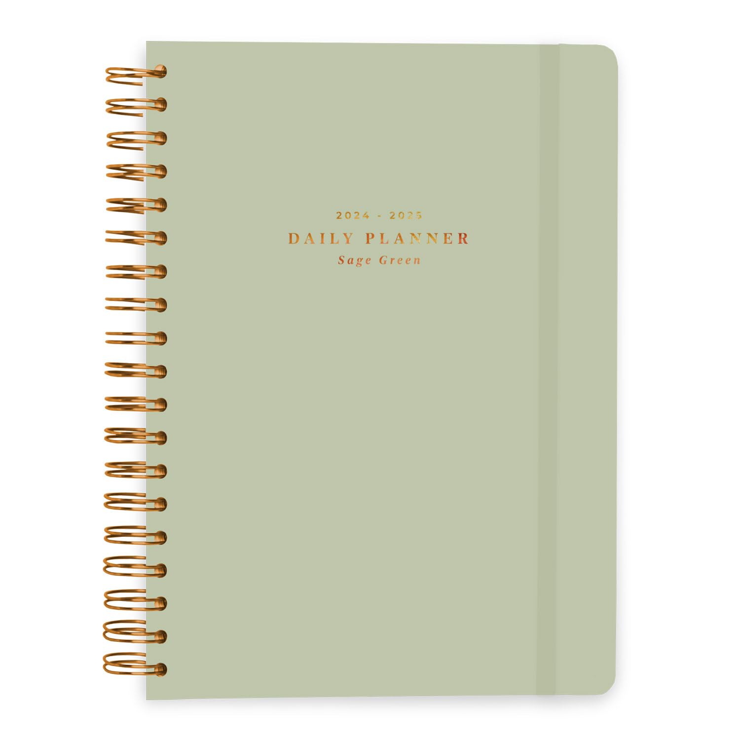 Green Planner 2024-2025 | 12 Months Planner 2024-2025 Week To View | August 2024 - July 2025 | Planner 2024-2025 Daily Weekly and Monthly | Weekly Academic Planner