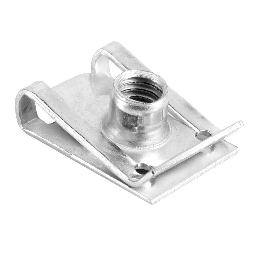 Aramox 75 pièces Clips en U M6 pour Carrosserie Moto et Auto, Écrous à Ressort pour Panneaux de Porte, Fixations pour Carénage et Tableau de Bord, Acier au Manganèse
