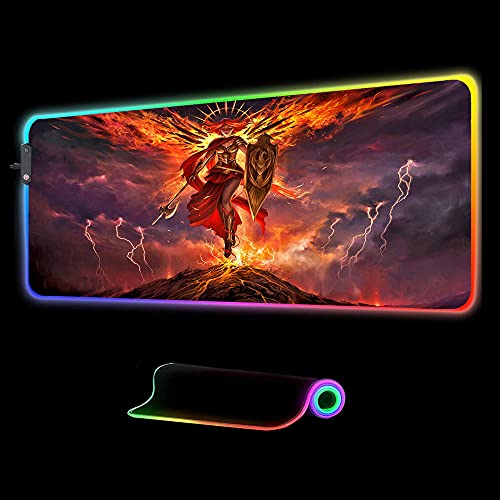 Mouse Pads Anime Magic Gathering RGB Gaming Locking Edge Mouse Pad XL Large LED Color Lighting Mouse Mat for Computer PC 90x40cm