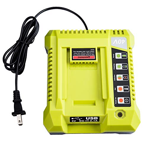 WaxPar OP401 Battery Charger Compatible with Ryobi 40V Battery, OP4040 OP4050 OP4050A OP40601 OP4026 OP4015 OP4030, 40V Battery Charger OP401
