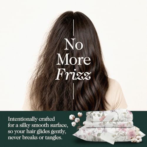 Image of 100% Cotton Printed Percale Cooling Bed Sheet Set - Twin Size, Petalis