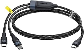 Baseus Flash Series One-for-two Fast Charging Data Cable Type-C to C + C 100W 1.5m Black