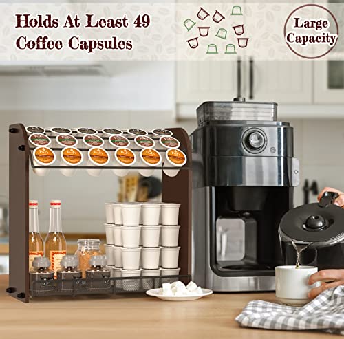 K Cup Holder Large Capacity Coffee Pod Holder Coffee Bar Accessories And Cup Storage Organizer Save Space For Home Office Kitchen Counter Organizer(Espresso Brown) #TOP3