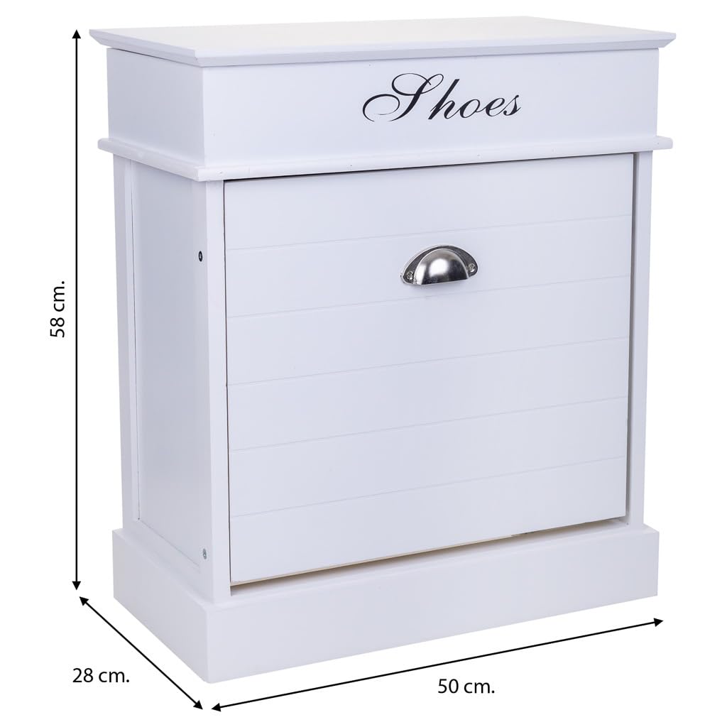 WANDERLUST DECO Zapatero de Madera Blanco 50x28x58