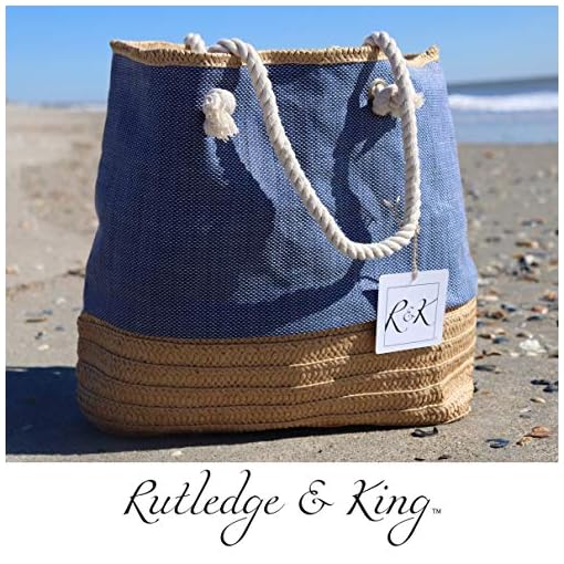 Rutledge & King Tote Bag - Beach Bag - Beach Tote - Large Tote Bag with Rope Handles - Image 3