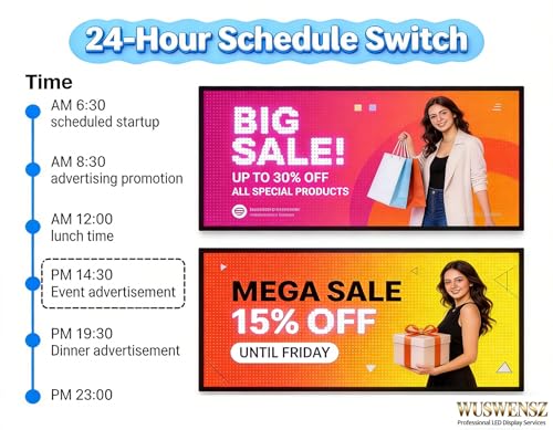Image of P5 Outdoor IP65 Waterproof 65 inchx34 inch Programmable LED Sign Board - Wi-Fi Full Color High-Res Scrolling Display, USB Control, Custom Images & Video for Business