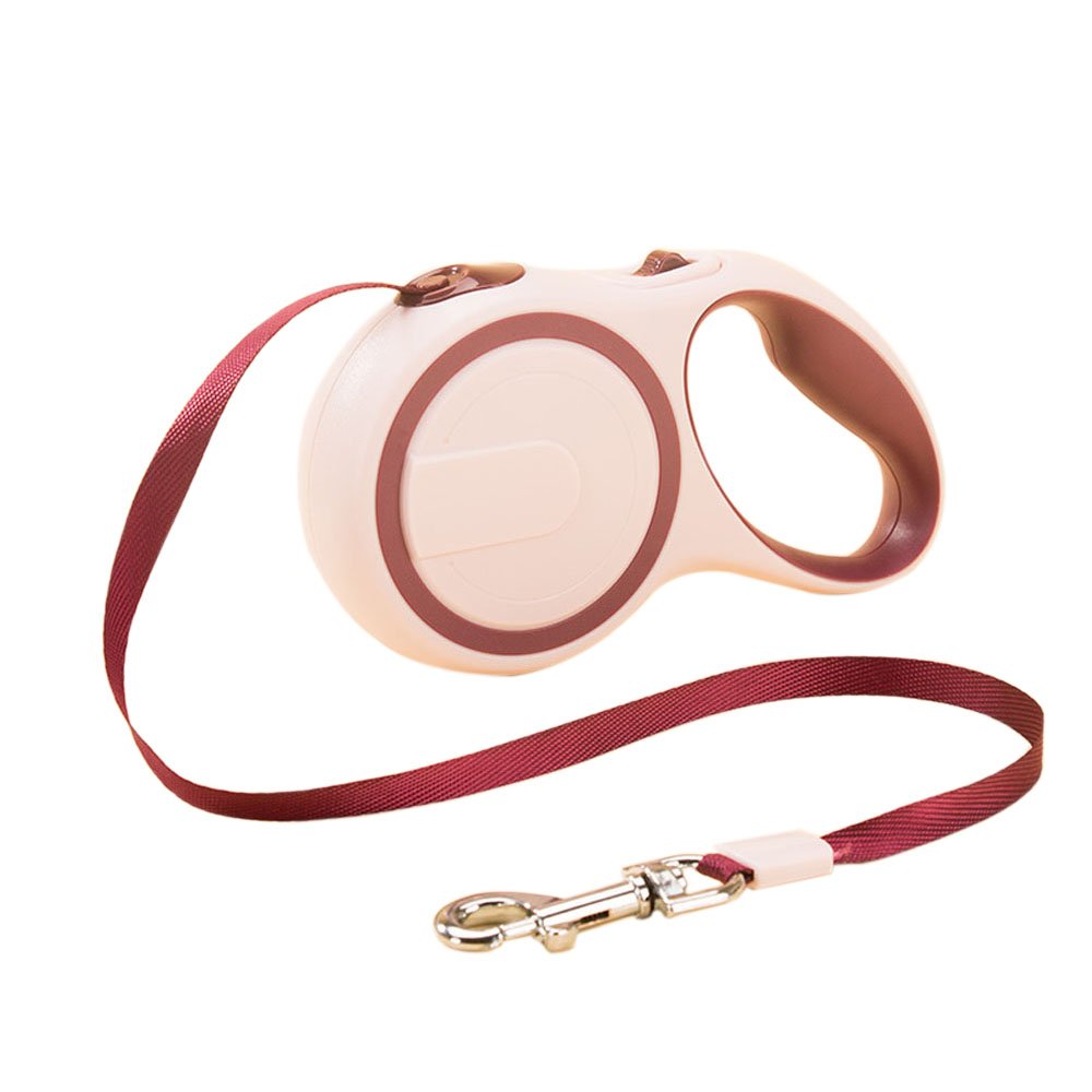 feiling Rollleine Intrekbare hondenleine Uittrekbare huisdier wandellijn Trainingslijn Leash Tape 3M 5M voor kleine, middelgrote, grote honden, katten, wandellijn (5M, wijnrood