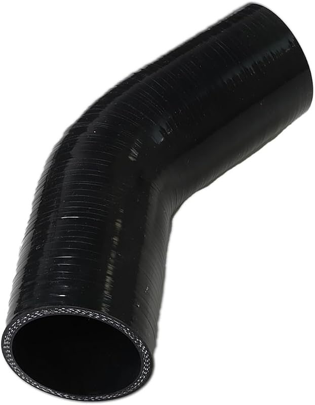 Mangueira de silicone automotiva I33T, cotovelo 45° com diâmetro interno de 48 mm – preta