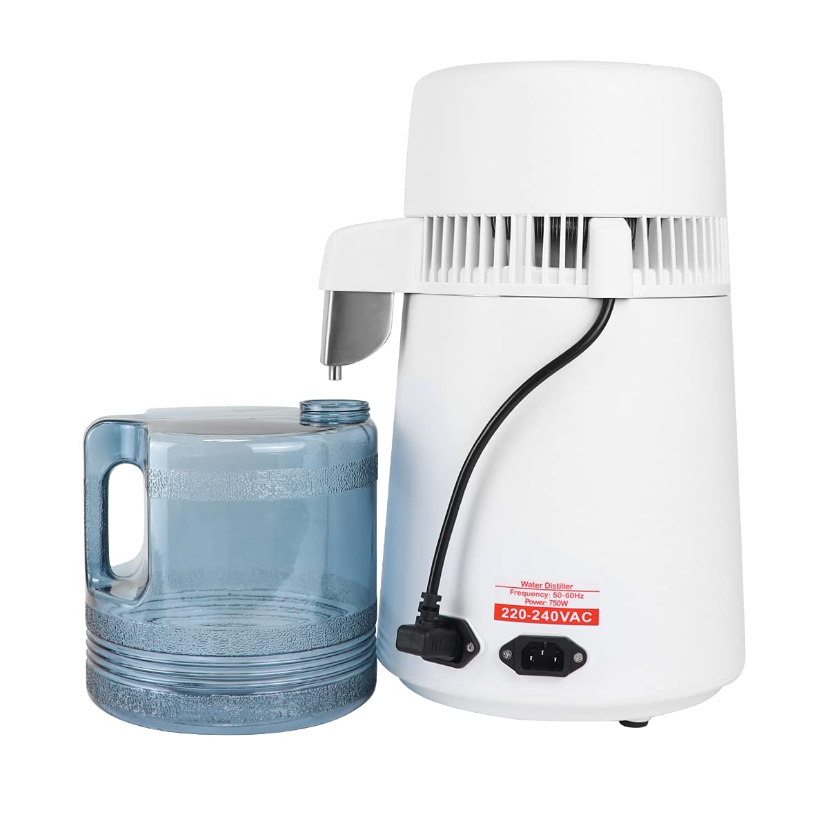 Profesjonalny destylator wody, oczyszczacz wody 750 W z butelką, do domów, biur, laboratoriów, szpitali, klinik dentystycznych
