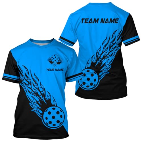 PIONAMZIOZ Custom Pickleball Shirts Women Men Pickleball Jersey Pickleball T-Shirt for Team Gifts for Pickleball Lover Gifts (US, Alpha, Small, 5X-Large, Regular, Regular, Blue)