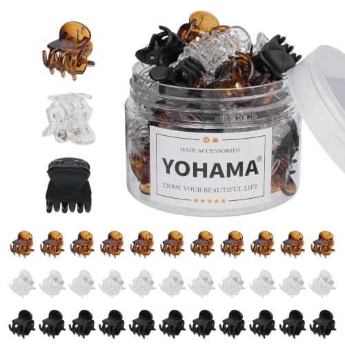 YOHAMA 36 Pcs Durable Mini Hair Claw Clips Great for Design Kids and Adult Hairstyles Decroation Buns Pining Bangs Strong Grip Multifunction Clamp Clips.(3 Colors)