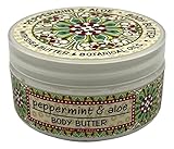 Greenwich Bay Trading Company PEPPERMINT and ALOE Shea and Cocoa Butter Body Butter - From the Garden Collection - 8 Ounce Tub