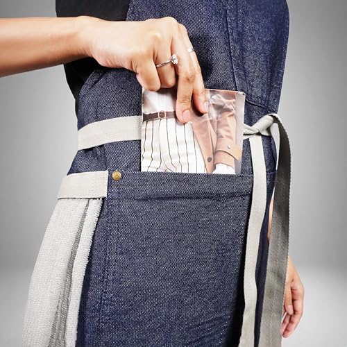 Image of 100% Cotton Unisex Apron - Adjustable Neck Straps, Vibrant Print, Reinforced Stitching, Multipurpose& Deep Pocket - for Cooking, Catering, Gardening, Painting-Printed Aprons