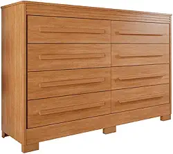 Comoda California Quarto com 8 Gavetas e Pés em Plástico Cinamomo