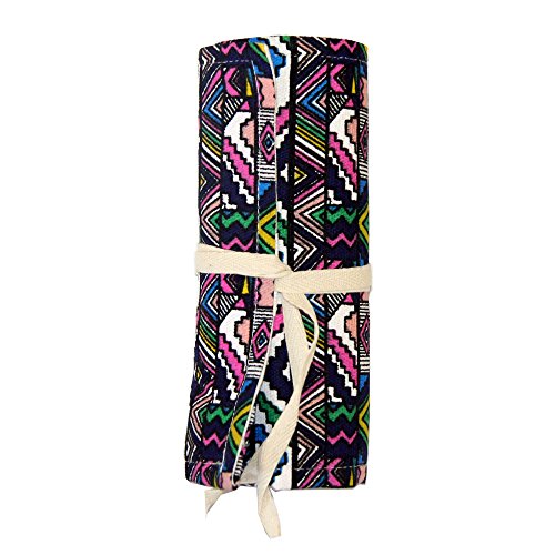 Preisvergleich Produktbild Rollmäppchen für Buntstifte Federmäppchen Stifterolle Mäppchen Federmäppchen zum rollen Schlamperrolle Pinselrolle aus Canvas und Baumwolle Ideal für Reisen, Schule, Büro, Kunst (bunt, 72)