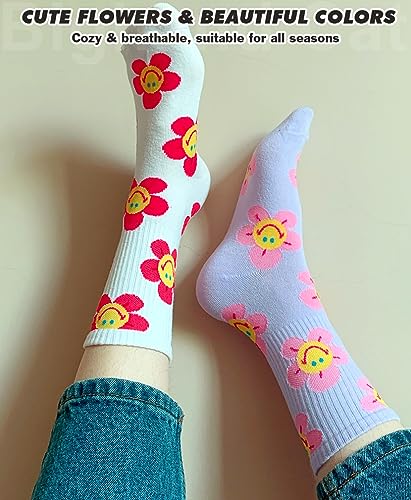 Image of IIG Women's Fashion Cute Cotton Socks Novelty Funny Above Ankle Crew Socks Holiday Gifts for Women 4 /5 Pairs