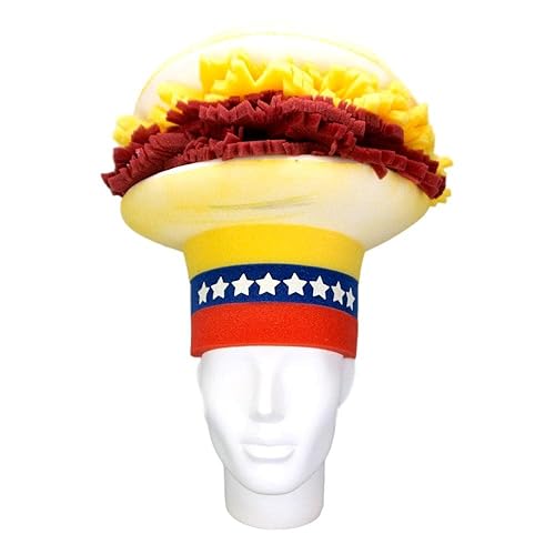 FOAM PARTY HATS Arepa Venezuela Hat - Arepa Party Hat - Homemade Food Hat - Food Art Hat - Funny Food Gift - Venezuela Party Hat