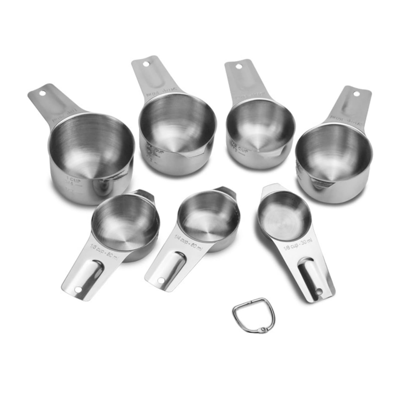 7pièces Tasses à Mesurer Acier Inoxydable Gravures Claires sur Poignée et Intérieur Empilables pour Rangement Facile