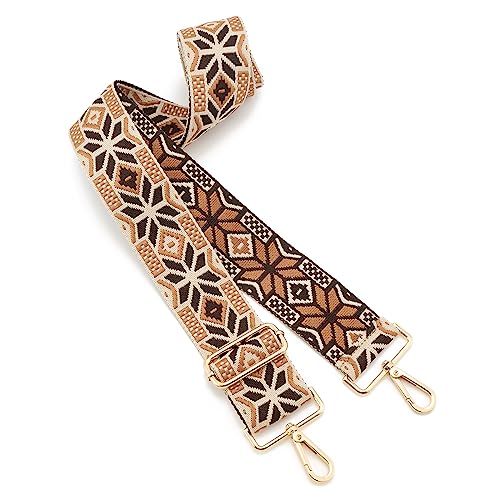 Image of Wide Shoulder Strap Adjustable Replacement Belt Guitar Style Crossbody Bag Handbag Strap Multicolor Canvas Straps(Wide:2in)(Color65)