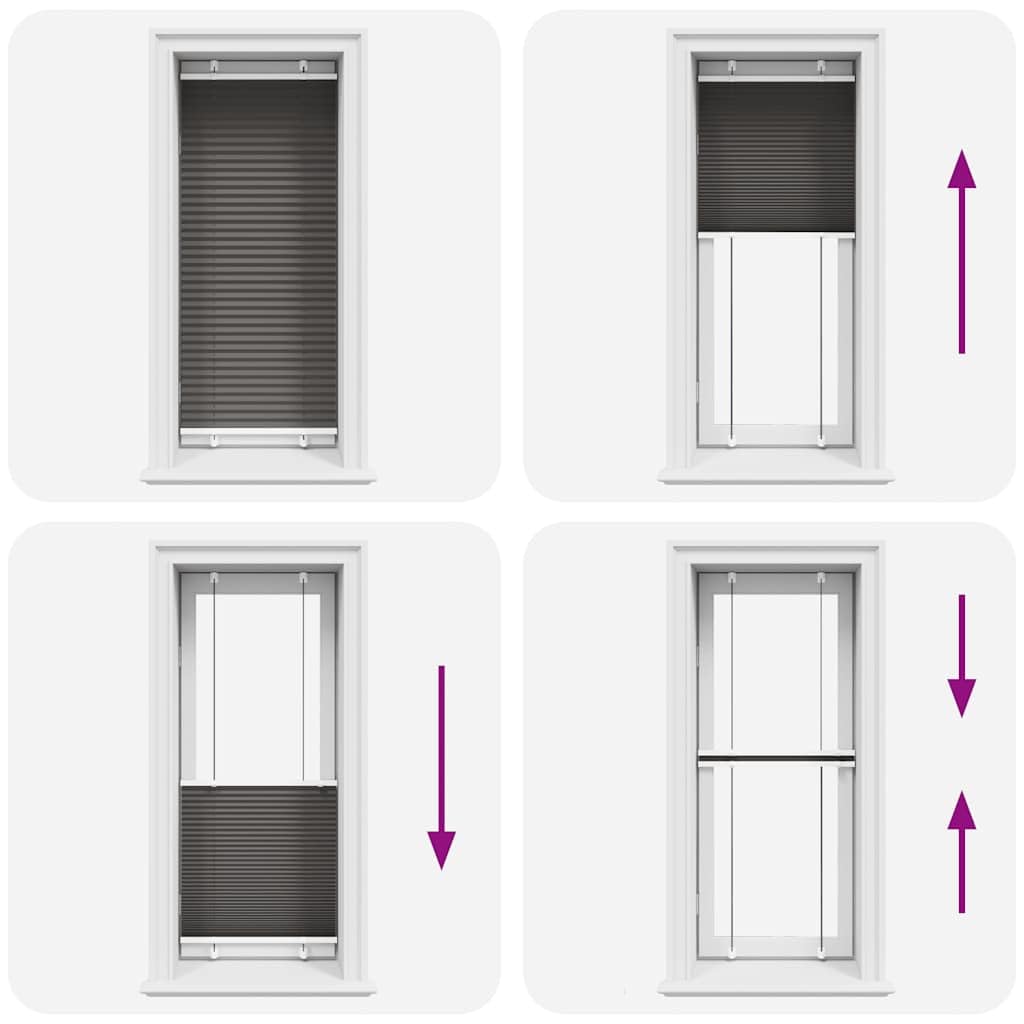 Tenda plissettata nera, 65 x 100 cm, 100% poliestere, opaca, per finestre e porte, protezione solare, facile da montare senza fori