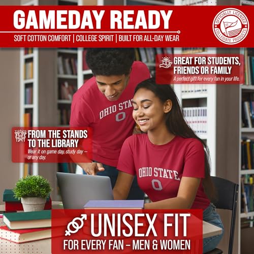 Image of NCAA Gameday Cotton T-Shirt for Men and Women | Officially Licensed NCAA Tee - Preshrunk Ring-Spun Cotton - Screen-Printed Team Logo