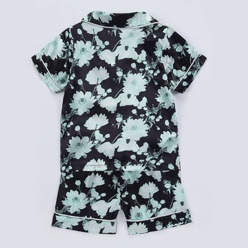Baby Girl 𝐏ajamas Silk Stain 𝐏js Summer Shirt Tops+Shorts 2 Piece Set Floral Toddler Kids Little Girl Cute 𝐍ightgown3