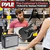 Pyle Solid Body Electric Guitars, 99 cm Full Size Electric, Prog Rock EG Series with Dual Humbucker Pickups, Low Profile Neck, Paulownia Construction, DIY Guitar Kit with Amp, Black Matte #5