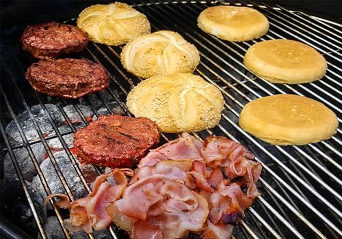 17X10ft Fabric Charcoal Grill Burger Patties Bacon Sesame Buns Backdrop