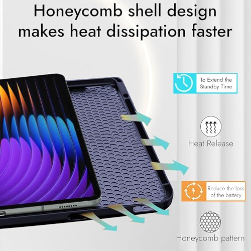Image of TGK Trifold Cover for Xiaomi Mi Pad 7 11.2 inch Case /Pad 7 Pro with Pencil Holder (Blue)