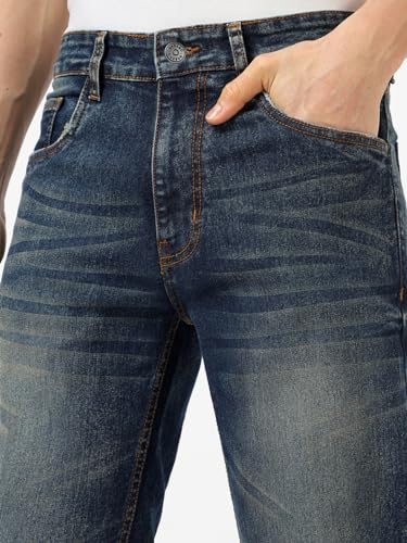 Image of Urbano Fashion Men's Regular Fit Washed Jeans Stretchable