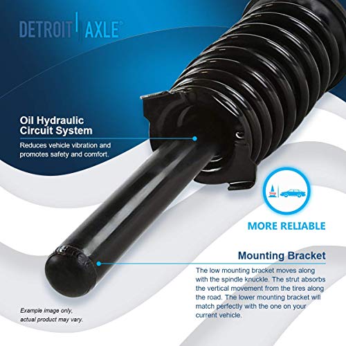 Image of Detroit Axle - 2 Front Struts for 1998-2002 Honda Accord 1999-2003 Acura TL 01-03 CL Complete 2 Struts with Coil Spring Assembly Replacement Quick Install Ready Strut Shocks