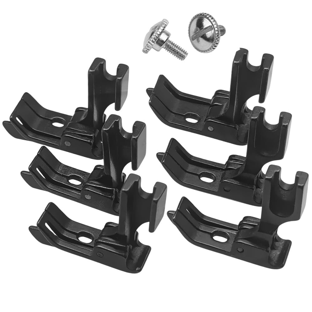 Piedino premistoffa incernierato for Macchina da Cucire Industriale SP-18 8 Pezzi con Guida Destra e Sinistra (1/16''+1/8''+1/4'') 2 Viti for JUKI CONSEW