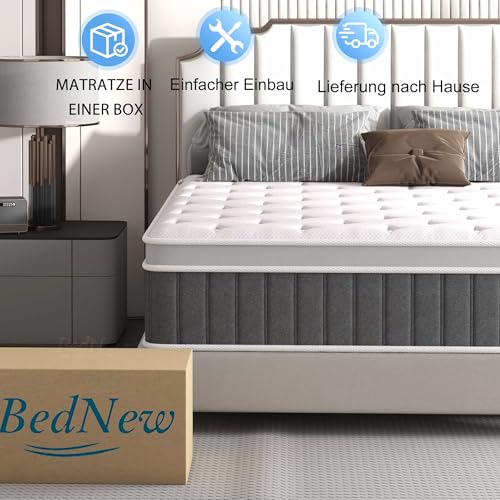 Bednew Matratze 80x200 cm, 31 cm Höhe, H3 Taschenfederkernmatratze – Ansicht 5