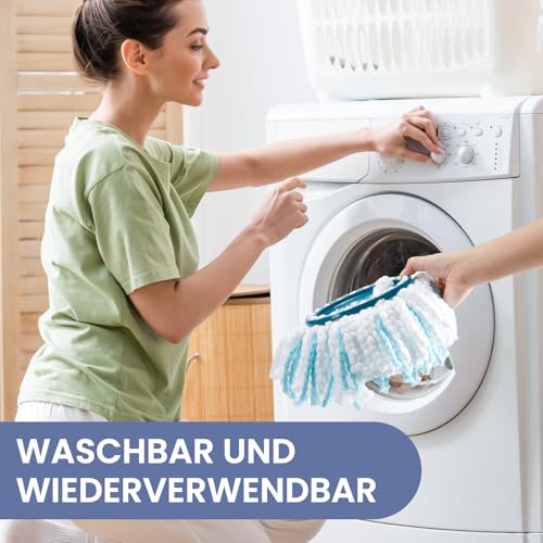 4 Stück Bodenwischer für Leifheit Clean Twist Disc Mop Ergo/Clean Twist Disc Mop, Wischmop Ersatzbezug mit 2-Faser-System für alle Bodenarten – Bild 8