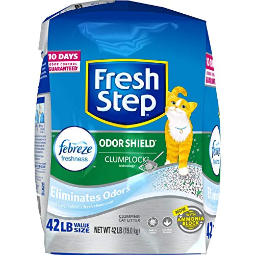 Fresh Step Odor Shield Scented Litter with the Power of Febreze, Clumping Cat Litter, 42 Pounds