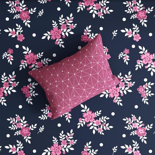 Image of Wakefit 100% Cotton 200 TC Flat Printed Bedsheet, Paula Single Size (90x60 inches) / (2.29m*1.52m) with 1 Pillow Cover Paula, Single
