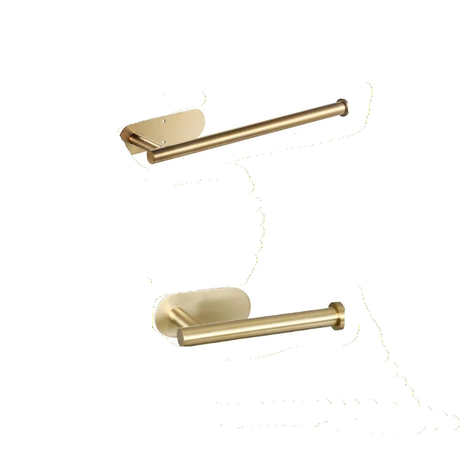 Stainless Steel Wall Mounted Kitchen Roll Towel Rack Napkin Dispenser(2PCS Mix Golden)