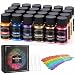 Mica Powder 24 Color Shake Jars - Huge 240g/8.47oz Set - Premium Cosmetic Grade Mica Pigment Powder for Epoxy Resin, Soap making, Slime, Bath Bombs, Polymer Clay, Tumblers, Makeup, Lip Gloss, Nail Art