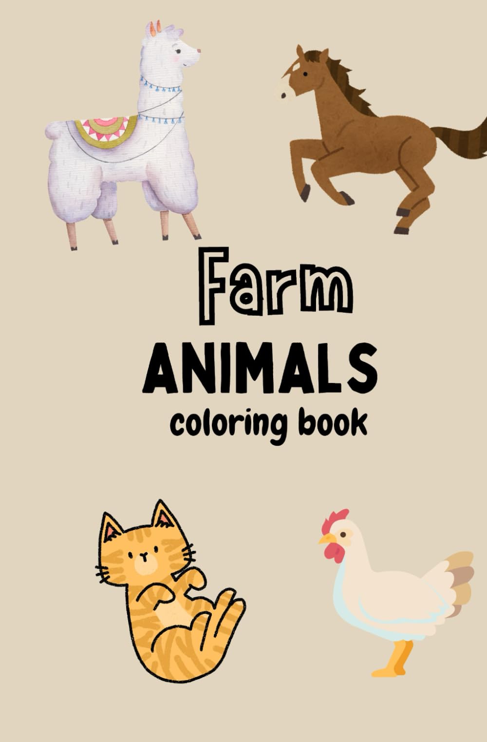 Coloring book farm animals