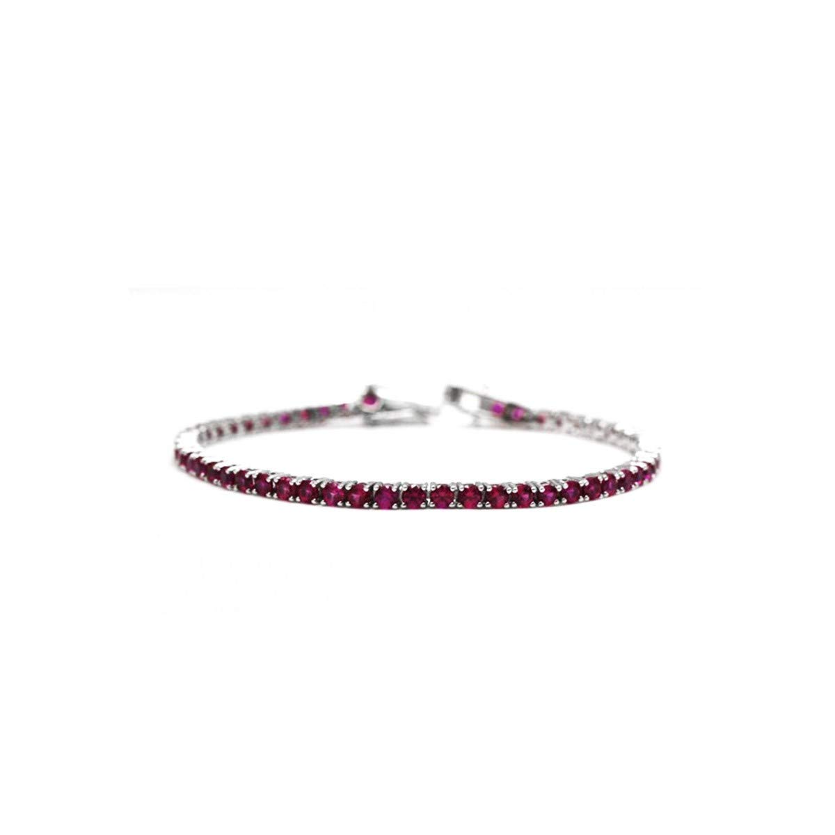 BRACCIALE TENNIS UOMO DONNA ARGENTO 925% CON ZIRCONI A TAGLIO BRILLANTE 19.00 CM