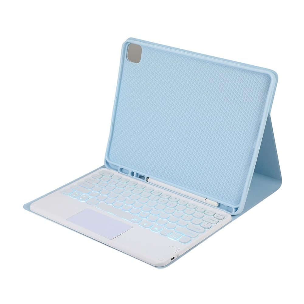 Teclado retroiluminado redondo para evitar errores de escritura en fundas de iPad Air 7