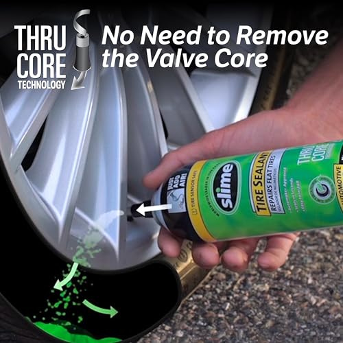 Image of Slime 50165 Flat Tire Puncture Repair, Smart Spair Plus, Emergency Kit for Car Tires, Includes Sealant and Tire Inflator Pump, Suitable for Cars and Other Highway Vehicles, 12 Min Fix