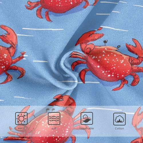 Wusikd Cute Red Crabs Girls' Underwear Cotton Blue Girls Briefs Soft Toddler Underwear 2T3