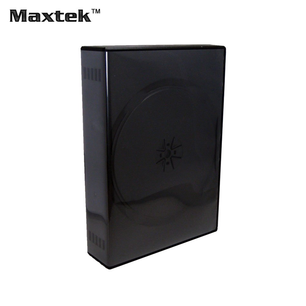 Maxtek Fundas Negras para DVD de 12 Discos con 5 bandejas abatibles y Funda Transparente Exterior, Paquete de 10