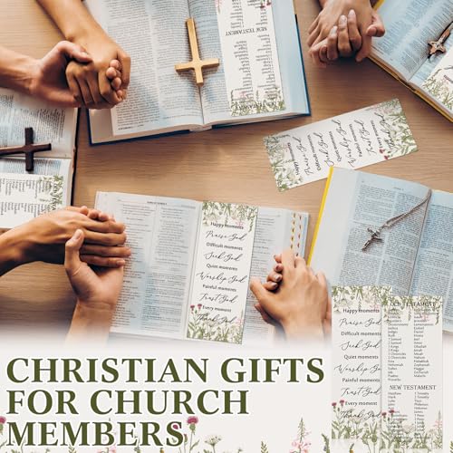 Motiskyy 100 Pcs Books of The Bible Bookmarks Bulk Clergy Appreciation Gift Christian Church Gift Double Sided Inspirational Religious Scripture Bookmarks for Prayer Women Men Book Lover Sunday School - Thumbnail 6