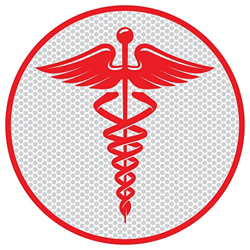 Image of CVANU Doctor Reflective Vinyl Exterior Decal for Vehicle 2pcs (11x11cm) Red cv1